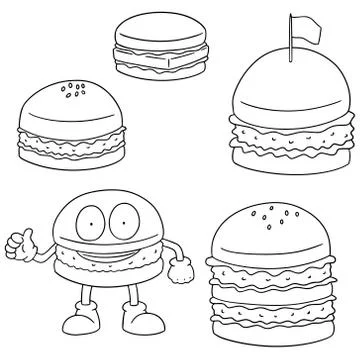 Vector set of burger Stock Illustration