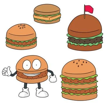 Vector set of burger Stock Illustration
