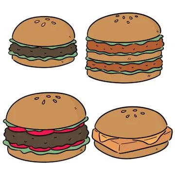 Vector set of burger Illustrazione stock