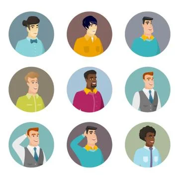 Vector set of business characters in the circle Stock Illustration