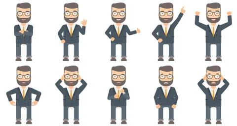Vector set of business characters Stock Illustration