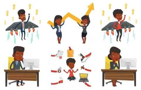 Vector set of business characters Illustrazione stock