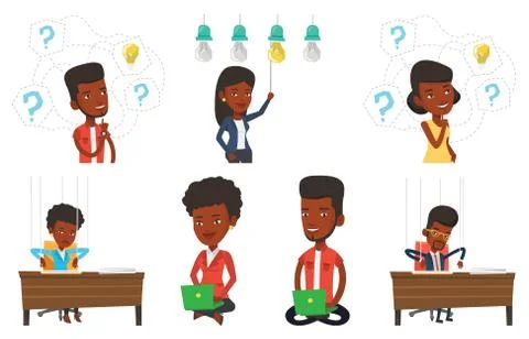 Vector set of business characters Stock Illustration