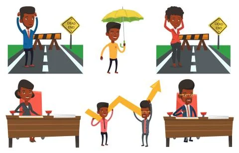 Vector set of business characters Stock Illustration