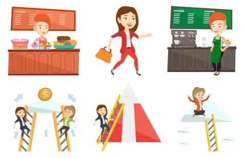 Vector set of business characters Stock Illustration