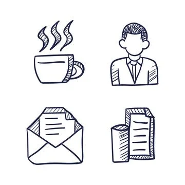 Vector set of business concept doodle icons 스톡 일러스트