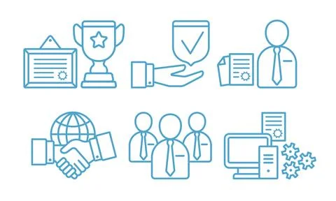 Vector set of business icons in flat style. Vector flat Business icons. Stock Illustration