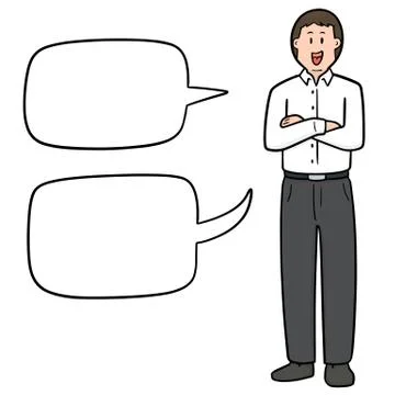 Vector set of businessman talking Stock Illustration