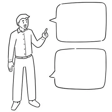 Vector set of businessman talking Stock Illustration