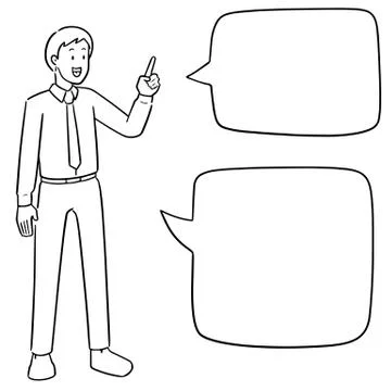 Vector set of businessman talking Stock Illustration