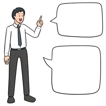 Vector set of businessman talking Stock Illustration