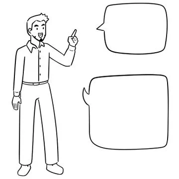 Vector set of businessman talking Stock Illustration