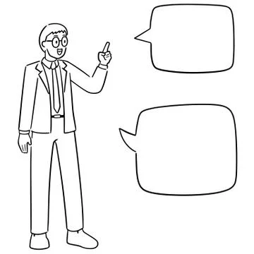Vector set of businessman talking Stock Illustration