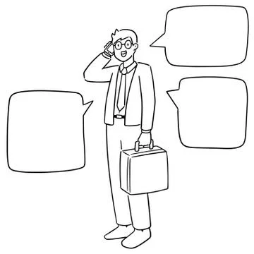 Vector set of businessman using smartphone Stock Illustration