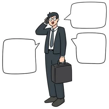 Vector set of businessman using smartphone Stock Illustration