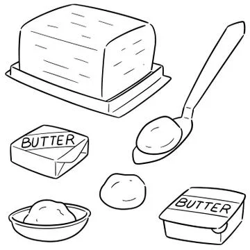Vector set of butter Stock Illustration