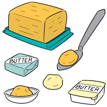 Vector set of butter Stock Illustration