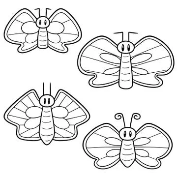 Vector set of butterflies Stock Illustration