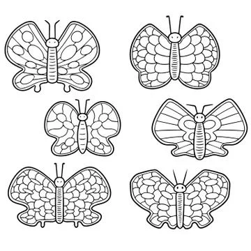 Vector set of butterfly Stock Illustration
