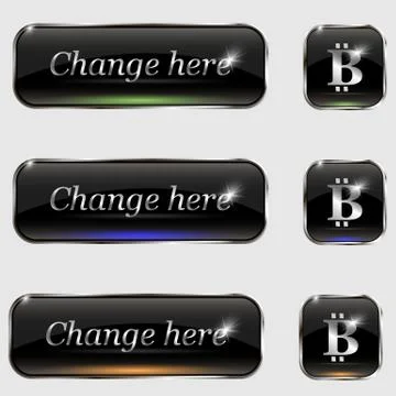 The vector set of buttons. Illustrazione stock