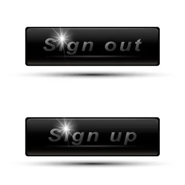 The vector set of buttons.Sign out,sign up Stock Illustration