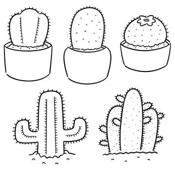 Vector set of cactus Stock Illustration