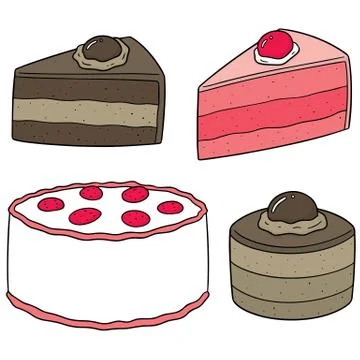 Vector set of cake Stock Illustration