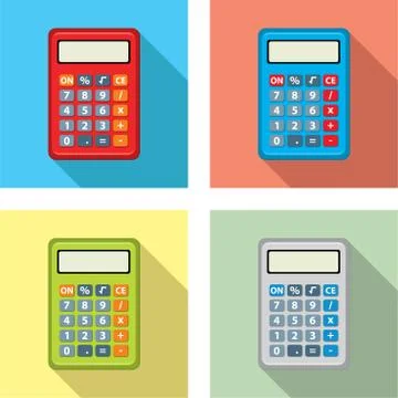 Vector set of calculator icons. flat graphic style Stock Illustration