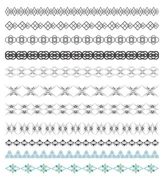 Vector Set of Calligraphic Design Borders Elements Illustrazione stock
