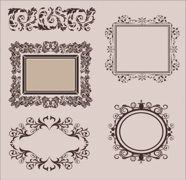 Vector Set of Calligraphic Design Elements and Page Decoration Dividers Stock-Illustration