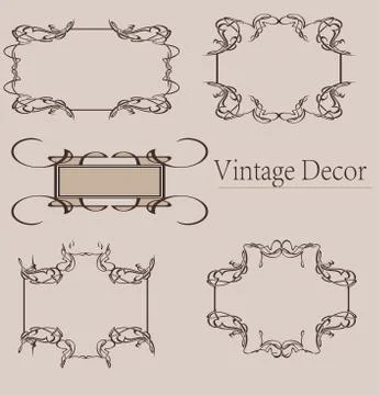 Vector set: calligraphic design elements and page decoration, Premium Quality Stock Illustration