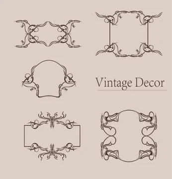 Vector set: calligraphic design elements and page decoration, Premium Quality Stock-Illustration