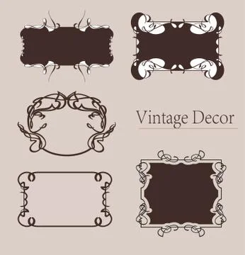 Vector set: calligraphic design elements and page decoration, Premium Quality Stock Illustration