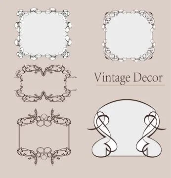 Vector set: calligraphic design elements and page decoration, Premium Quality Stock Illustration