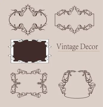 Vector set: calligraphic design elements and page decoration, Premium Quality Stock Illustration