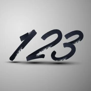 Vector set of calligraphic marker or ink numbers Stock Illustration