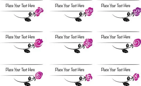 Vector set: calligraphic rose design elements and page decoration Stock Illustration