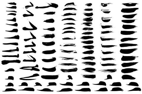 Vector set of calligraphy strokes for decorative things. Stock Illustration