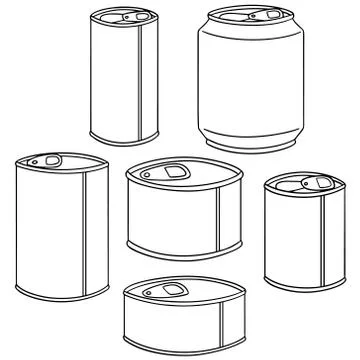 Vector set of can Stock Illustration