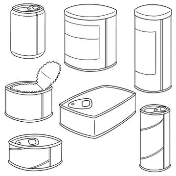 Vector set of can Stock Illustration