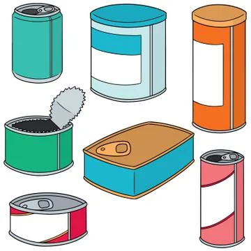 Vector set of can Illustrazione stock