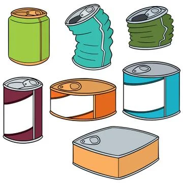 Vector set of can Stock Illustration