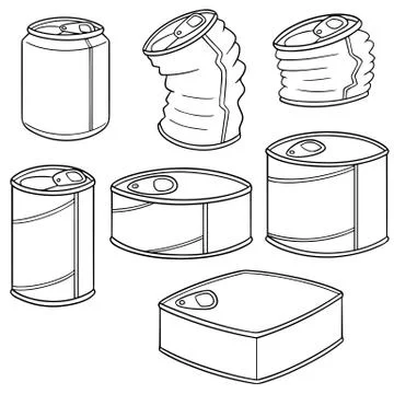 Vector set of can Stock Illustration