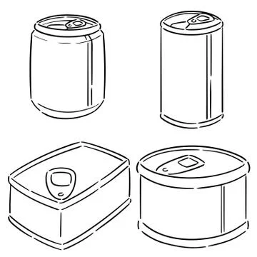 Vector set of can Stock Illustration