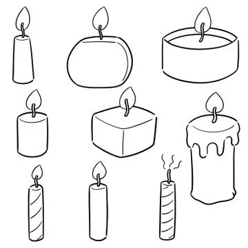 Vector set of candle Stock Illustration