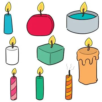 Vector set of candle Stock Illustration