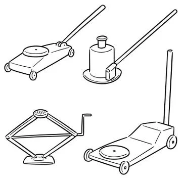 Vector set of car jack Stock Illustration