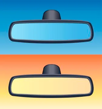 Vector set of car rear view mirrors Stock Illustration