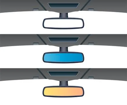 Vector set of car rear view mirrors Stock Illustration