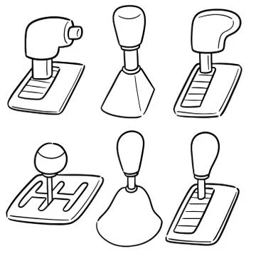 Vector set of car transmission Stock Illustration
